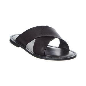 Todd Snyder Tuscan Leather Criss Cross Sandal, Black